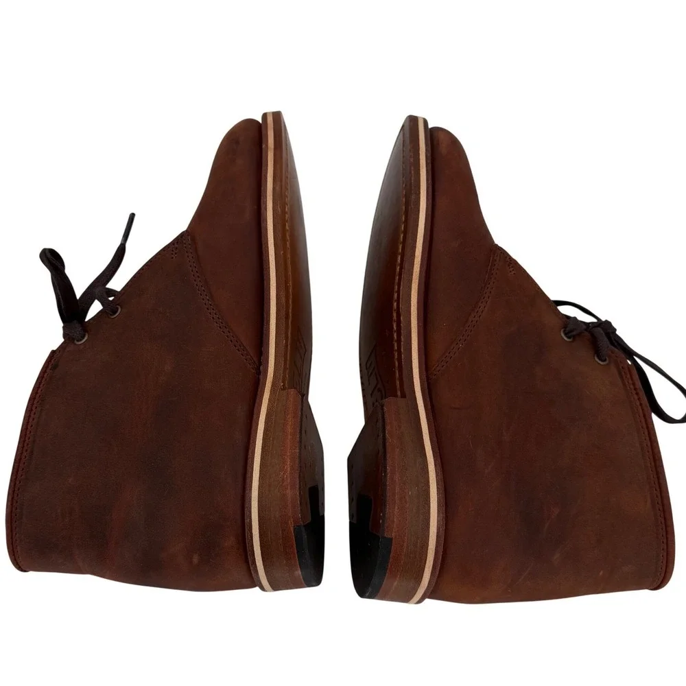 HELM USA Made Pull Up Leather Chukka Boots‎ Brown Heritage Quiet Luxury Mens 7D